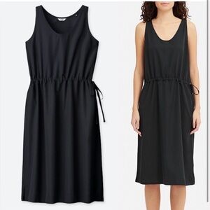 UNIQLO U Drawstring Sleeveless Dress, Black, Size M, NWT